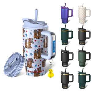 lot 8959 image: Frost Buddy Thicc Buddy - 40 oz Stainless Steel Vacuum Insulated Tumbler with Lid and Straw for Water - Travel Mug Cupholder Friendly - Gifts for Women Men Him Her (Cowabunga)