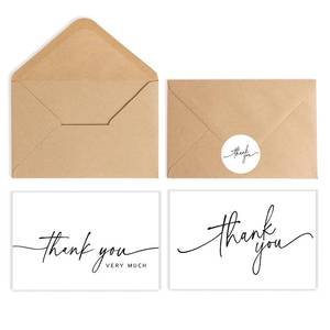 lot 8977 image: SPIRITDUST 52-pack Thank You Cards Bulk with Kraft Envelopes & Matching Stickers, 3.5x5 Inches, Minimalist Design  Perfect for Business, Weddings, Baby & Bridal Showers, Graduations & Funerals.
