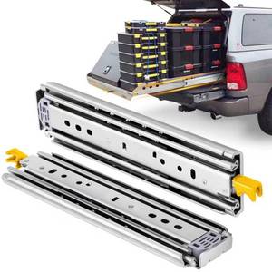 lot 8980 image: VAGUDE with Lock Heavy Duty Drawer Slides 12 Inch 500 Lbs Side Mount Full Extension Ball Bearing Rails Rail Tool Box Runner-W76mm