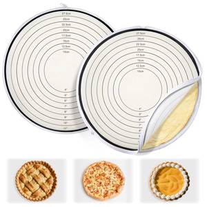 lot 8988 image: Enhon 2 Pack Pie Crust Bags for Rolling Out with 4-11 Size Marks, Non Stick Pie Crust Dough Bag with Zipper, Food Grade Silicone Dough Rolling Bag for Making Pizza, Dishwasher Safe (Black)