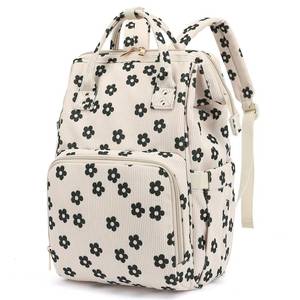 lot 8995 image: Dezcrab Baby Diaper Bag Backpack for Mom, Large Capacity Travel Nappy Bag for Boys & Girls with Stroller Straps (Corduroy Flowers)