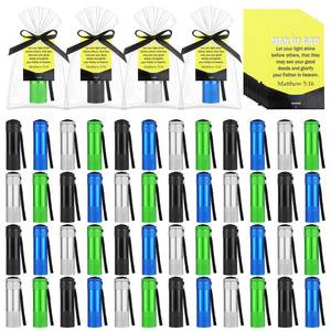 lot 1006 image: VIHOSE 100 Sets Man of God Fathers Day Flashlight Gifts Bulk for Church Man Small Pocket Flashlight Aluminum Bible Verse Cards Ribbon and Organza Bags Thank You Gifts for Men Dad Husband (Classic)