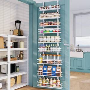 lot 1008 image: Eastherry Over The Door Pantry Organizer 9-Tier Over The Door Organizer with Adjustable Basket Metal Hanging Pantry Organizers and Storage for Kitchen, Back of Door Seasoning Rack