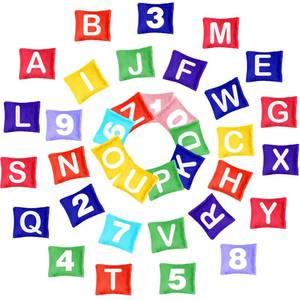 lot 1035 image: 36 Pieces Mini Alphabet Beanbags 0-9 Number Beanbags Alphabet Bean Bags Learn Numbers Classroom Bean Bags Learn Letters Multicolor Preschool Learning and Education Toys