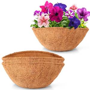 lot 1056 image: LAVEVE Coco Coir Liner Replacement for Plant Hanging Basket, 2 PCS 12 Inches Round Thick Coconut Fiber Liners for Garden Flowers Vegetables Pot, Box Planter