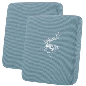 lot 1060 image: hyha Waterproof Couch Cushion Covers for Pets, Non Slip Sofa Seat Cover for Dogs Washable, Soft Thick Stretch Jacquard Fabric, Sofa Slipcovers with Elastic Bottom (2 Pieces, Lake Blue)