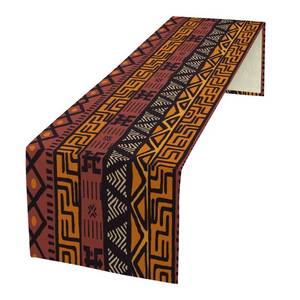 lot 1070 image: African Tribal Table Runner African Mud Cloth Pattern Abstract Geometric Ethnic Traditional Dinner Runner for Farmhouse Kitchen Dinner Table Holiday Party Decoration 13x36