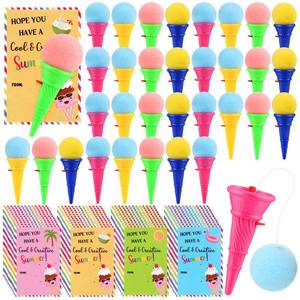 lot 1071 image: Civaner 36 Set Ice Cream Shooter Bulk with Summer Cards 4 Inch Foam Cone Sponge Ball Launcher for Prizes Classroom Birthday Ice Cream Party Supplies Decor Graduation End of Year Gift Suitable for 12