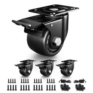 lot 1087 image: ANDUTEES 3 Inch Heavy Duty Casters Set of 4, Load 4400lbs, Locking Swivel Plate Industrial Casters with Double Ball Bearings, Low Gravity Center Castor Wheels for Furniture, Workbench, Equipment