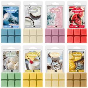 lot 1100 image: Soulorigin Summer Scented wax Melts, Soy Wax Tarts for Warmer, Scented Candles Gift Set -Sea Breeze, Coconut, Pina Colada, Pink Beach, Pineapple, Watermelon, Vanilla Ice Cream, and Fresh Cotton, 8Pack
