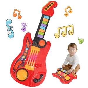 lot 1105 image: Kids Guitar Toy for 3 Year Old Boy Birthday Gift 2-in-1 Electric Guitars & Piano for Toddlers 2-4 Light Up Music Toys for 3 4 5 Year Old Boys Girls Gifts