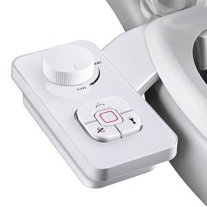 lot 1112 image: SAMODRA Bidet Attachment, Non-Electric Cold Water Bidet Toilet Seat Attachment with Pressure Controls, Retractable Self-Cleaning Dual Nozzles for Frontal & Rear Wash - White
