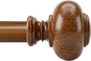 lot 1118 image: Wood Curtain Rod for Windows 66 to 120 Inches(5.5-10ft) 1 inch Diameter Heavy-Duty Adjustable Curtain Rod with Classic Finials For Bedroom & Livingroom