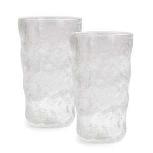 lot 1139 image: TOSSOW Drinking Glasses Set of 2,Mixed Drink Glassware Sets Glacier Pattern Colorful Glass Water Cups for Wine, Beer, Juice, milk, coffee,Mojito and Cocktail(12 oz) ��transparent)