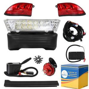 lot 1157 image: Mixopoly Golf Cart Light Kit for Club Car Precedent 2004-up Gas and Electric Golf Carts, 12V Street Legal Headlight Tail Light Kit with Turn Signal Switch, Horn Button, Hazard Flasher and Brake Pad