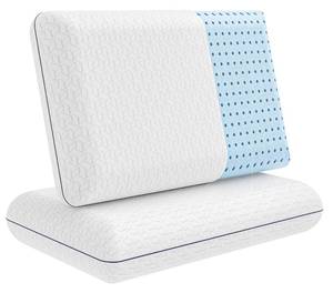 lot 1158 image: Vaverto Memory Foam Pillow 2-Pack Cooling Gel-Infused Orthopedic Pillows for Neck and Shoulder Pain Relief, Firm Support Standard Size