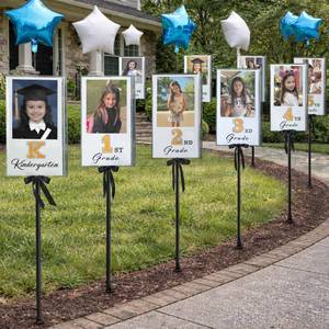 lot 1170 image: Graduation Decorations 2026 - K-12 Photo Yard Signs with Ground Stakes - Class of 2026 Photo Sign for Kindergarten Middle High School - Gold Lawn Signs for Graduation Parties Supplies