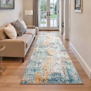 lot 1180 image: 2x6 Rug Runners for Hallways Kitchen Runner Rug Non Slip Washable Blue Long Runner Rugs with Rubber Backing Soft Abstract Carpet Runner for Hallways, Kitchen, Bedroom, Bathroom, Entryway