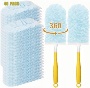 lot 8880 image: 40 Count Duster Refills for Swiffe Duster,360° Heavy Duty Duster Refills, Disposable Microfiber Duster for Cleaning Dusting Furniture Blind Ceiling Fan (40 Count Refills2 Handle)