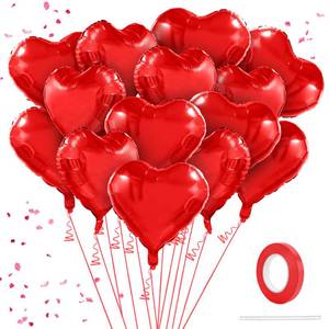 lot 2015 image: 30 Heart Balloons - Red, 18inch Heart Shaped for Valentines Day, Anniversary and Birthday Parties