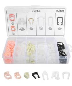 lot 2016 image: UNLRAE Car Fuel Line Clips,38in and 516in Durable Automotive Fuel Hose Retainer Clips Replacement,Car Accessories,7 Size Nylon Fuel Line Retaining Clips,Suitable for 38in or 516in Fuel Lines (70PCS)