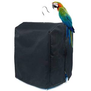 lot 2416 image: QBLEEV Bird Parrot Cage Cover Shade, Blackout Birdcage Covers, Windproof Light-Proof Sleep Reduces Distractions Night Accessories Cloth Without Cage-12.6x13x17.7in (LxWxH)