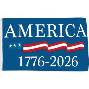 lot 2439 image: Probsin 250 Anniversary Flag 3x5 Ft Blue America 1776-2026 Patriotic Flag 250th Birthday Yard Signs Party Supplies Hanging Decor for Room House Welcome Photo Backdrop with Brass Grommets