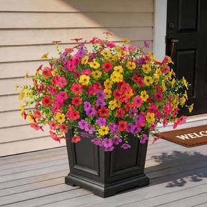 lot 2488 image: Artificial Fake Flowers Plants for Outdoors, 12 Bundles Multicolor Faux Silk Flower Spring Summer Decoration, UV Resistant No Fade Artificial Outdoor Plant for Home Planter Porch Patio Yard Decor