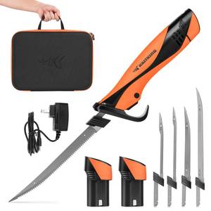 lot 3115 image: KastKing Speed Demon Pro Lithium-ion Electric Fillet Knife - Cordless Rechargeable Fishing Knife with 4 Blades, High Torque Motor with Extended Battery Life, Ergonomic Handle and Custom Carry Case
