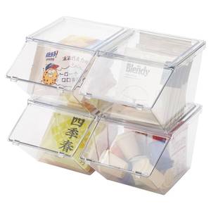 lot 3117 image: LLGWGL Tea Bag Organizer Coffee Pod Holder K Cup Holder, Stackable Acrylic Desk Organizer Box with Lid, 4 Pack