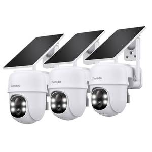 lot 3119 image: Cinnado 2K Cameras for Home Security-2.4G WiFi Outdoor Camera Wireless SolarBattery Powered, 360° Viewing, Human Detection, Color Night Vision, CloudSD Storage B6 (B6-White-3pack-2.4G)