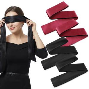 lot 4046 image: 4PCS Satin Eye Mask, Soft Adjustable Breathable Sleep Mask, Satin Eye Covers for Women and Men, Blindfold Eye-Cover for Travel, Nap, Night Sleep, Meditation, Valentinefts Day Gift (Black, Red)