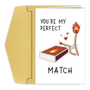lot 4061 image: Goroar Funny Valentines Day Card for Her Women, Naughty Love Anniversary Day Card, Valentines Day Gift for Girlfriend Wife, You Are My Perfect Match