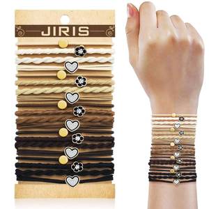 lot 4066 image: JIIRS 20PCS Boho Hair Ties,Elastic Bracelets,Elastic Hair Ties, Hair Bands For Ponytails,Ponytail Holder for Thick or Thin Hair,Boho Hair Bracelets No-Damage For Daily Life, Sport, Working(Set9)