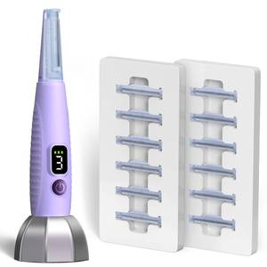 lot 4100 image: Sonic Dermaplaning Tool for Face, Facial Exfoliation and Peach Fuzz Hair Removal with 12 Rechargeable Blades, 3 Speeds Dermaplane Razor for Women Face, Purple