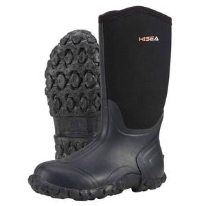 lot 5876 image: HISEA Menfts Rain Boots Waterproof Rubber Boots Neoprene Mud Boots Outdoor size 11