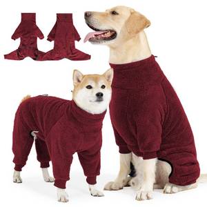 lot 5899 image: Dog Winter Coat Soft Pullover Pajamas, Warm Dogs Cold Weather Coats Fleece Coat, Cozy Dog Winter Jacket Windproof Fullbody Jumpsuit Onesie Fleece Sweater Clothes Apparel for Dogs size XL