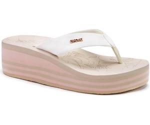 lot 5921 image: ONCAI Womenfts Platform Wedge Flip Flops Sandals Size 10 Trendy Dressy Summer Beach Vacation Pool Off-White Thong Chunky Thick Heel Sandalias Comfy CuteWaterproof Arch Support Rubber Foam Soles