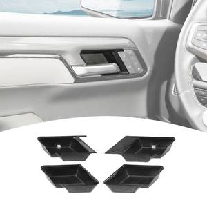 lot 6002 image: PDKLIN for Silverado Inner Door Handle Bowl Cover Trim for Chevy Silverado GMC Sierra 2022-2024 Black Wood Grain Interior Accessories 4pcs