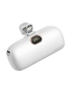 lot 6393 image: Kuulaa Small Portable Charger iPhone with Built-in Lightning Cable 5000mAh Power Bank Fast Charging for iPhone 141313 Pro1212 Pro11XRXSX876, White
