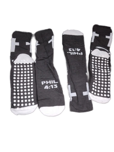lot 6450 image: Cutecrop Grip Soccer Socks 6 Pairs - YouthMen Black Size L
