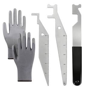 lot 6478 image: Inchant Firefightersft Door Opening Tools Multi-Purpose Kit,3 Pcs Spring Steel Pry Set,Door Lock Opener Tool For First Responders and Firefighter with Protective Gloves size L