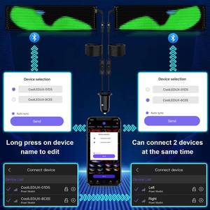 lot 6480 image: A2Pcs Devil Eyes Light for Cars  LED Eyes for Truck Windshield  Flexible Scrolling Programmable LED Sign  Can Edit TextGraffitiAnimations
