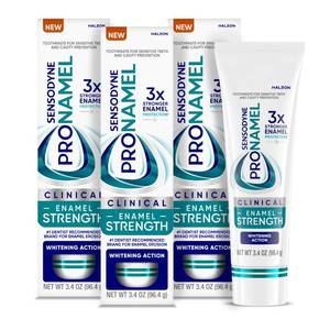 lot 6495 image: Sensodyne Pronamel Clinical Enamel Strengthening Toothpaste, Whitening Action, 3.4 oz (3 Pack)