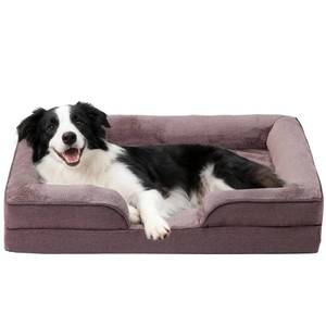 lot 7100 image: Makigued Orthopedic Dog Bed for Medium Dogs Egg Crate Foam Pet Sofa with Waterproof Liner, Removable Washable Cover, Nonslip Bottom, Cozy Couch for Medium Dogs and Cats, 35.0x24.8X 6.7, Dark Brown