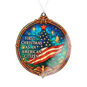 lot 8432 image: First Christmas as American Citizen Ornament 2026 � Patriotic American Flag Christmas Ornament � Citizenship Gift for New US Citizen � USA Immigration Celebration Keepsake, Variety 6 Pack