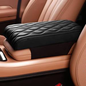 lot 11728 image: FANRUIQI Car Center Console Heighten Cover, Leather Memory Foam Car Armrest Booster Pads, Leather Car Armrest Cover Protector, Suitable for Most Vehicles, SUVs, Trucks, Cars (Black)