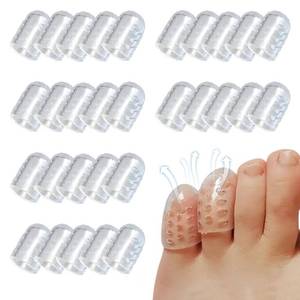 lot 12039 image: Silicone Anti-Friction Toe Protector, 30 Pcs Gel Toe Protectors Breathable Toe Covers, Soft Clear Little Toe Protectors Caps Guards for Men Women, Toe Sleeves for Corns, Blisters and Pain Relief