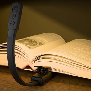 lot 12041 image: Lucarni Book Lights for Reading at Night,Reading Light,Clip-On Led Reading Light with 3 Colors and Stepless Dimming,Portable and Ultra-Lightweight with Long Runtime (Black)