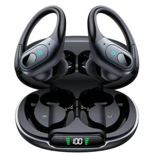lot 12045 image: occiam Active Noise Cancelling Earbuds Wireless Bluetooth Headphones Ear Buds 90Hrs Playback Stereo Bass Earphones with Mic Over-Ear Hooks IPX7 Waterproof Headset for Work Sports Running Matte Black
